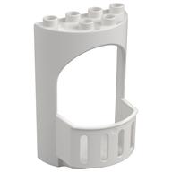 Duplo Building Wall 4 x 3 x 5 Curved Turret with Balcony - Castle (White)