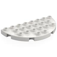 Duplo Plate Round 4 x 8 Semi-Circle (White)