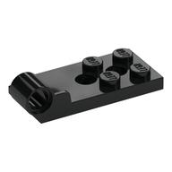 Hinge Plate 2 x 4 with Pin Hole with 2 Holes - Bottom (Black)