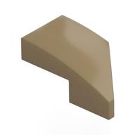 Brick Wedged, Curved 2 x 1 with Stud Notch Left (Dark Tan)