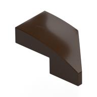 Brick Wedged, Curved 2 x 1 with Stud Notch Left (Dark Brown)