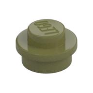 Plate Round 1 x 1 with Solid Stud (Olive Green)