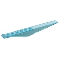 Hinge Plate 1 x 12 Locking with Angled Side Extensions and Tapered Ends, 7 Teeth (Trans-Light Blue)