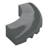 Brick Round Corner 5 x 5 x 1 Curved, Bottom Cut Outs, No Studs, 7 Bottom Tubes (Dark Bluish Gray)