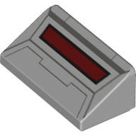 Brick Sloped 30° 1 x 2 x 2/3 with AT-AT Front Panels and Dark Red Slot Print [AT-AT Head] (Light Bluish Gray)