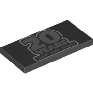 Tile 2 x 4 with 20 Years LEGO Star Wars Print (Black)