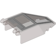 Windscreen 7 x 4 x 1 2/3 with Hinges with Light Bluish Grey Cockpit Print (Trans-Brown)