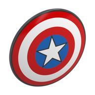 Shield Round Bowed with Red, White, and Blue Circles with Star Print (Captain America) (Dark Bluish Gray)