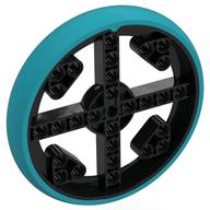 Wheel 88 x 14 with 4 Spokes with 4 Holes, 4 Inserts and Medium Azure Integral Tire (Black)