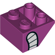 Brick Sloped Inverted 45° 2 x 2 with Mouth with Teeth Print (Magenta)
