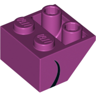 Brick Sloped Inverted 45° 2 x 2 with Curled Black Line (Magenta)
