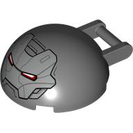 Windscreen 4 x 4 x 1 2/3 Canopy Half Sphere with Handle and Silver War Machine Face Print (Dark Bluish Gray)