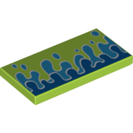 Tile 2 x 4 with Water Splashes/Drops Print (Lime)