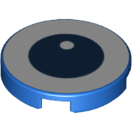 Tile Round 2 x 2 with Black Eye/Pupil Print (Blue)
