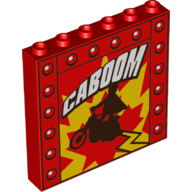Panel 1 x 6 x 5 with 'Caboom', Dare Devil on Motor Print (Red)