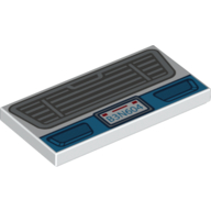 Tile 2 x 4 with Radiator Grill, License Plate '83N604' Print (White)