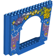 Panel 4 x 16 x 10 with Dolphins, Stars, Planets, Teddybears, Clouds Print (Blue)