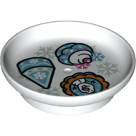 Duplo Dish with Cake, Cupcake, and Pie Print (White)