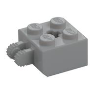 Hinge Brick 2 x 2 Locking with 2 Fingers Vertical and '+' Axle Hole, 7 Teeth (Light Bluish Gray)
