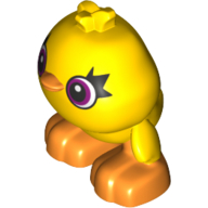 Animal, Duck with Dark Purple Eyes, Large Head, Large Feet (Ducky) (Yellow)