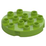 Duplo Plate Round 4 x 4 (Lime)