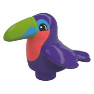 Duplo Animal Bird / Toucan with Dark Azure and Coral Beak and Lime Chest Print (Dark Purple)