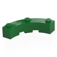 Brick Round Corner 4 x 4 Macaroni Wide with 3 Studs (Green)