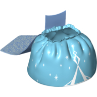 Duplo Cape and Skirt with White Lines and Stars on Medium Azure Background Print (White)