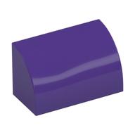 Brick Curved 1 x 2 x 1 No Studs (Dark Purple)