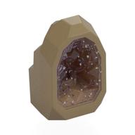 Geode / Rock with Glitter Trans-Dark Pink Crystal (Dark Tan)