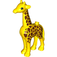 Duplo Animal Giraffe Adult, New Style, Semicircular Eyes (Yellow)