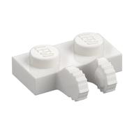Hinge Plate 1 x 2 Locking with 2 Fingers on Side, 7 Teeth (White)