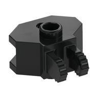 Hinge 1 x 2 Locking with 2 Fingers and Towball Socket, 7 Teeth (Black)