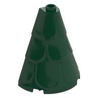 Tower Roof 2 x 4 x 4 Half Cone Shaped with Roof Tiles (Dark Green)