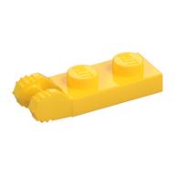 Hinge Plate 1 x 2 Locking with 2 Fingers On End, without Groove, 7 Teeth (Yellow)