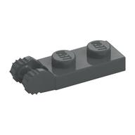 Hinge Plate 1 x 2 Locking with 2 Fingers On End, without Groove, 7 Teeth (Dark Bluish Gray)
