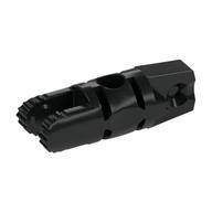 Hinge Cylinder 1 x 3 Locking with 1 Finger and 2 Fingers On Ends, with Hole, 7 Teeth (Black)