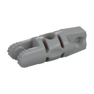 Hinge Cylinder 1 x 3 Locking with 1 Finger and 2 Fingers On Ends, with Hole, 7 Teeth (Light Bluish Gray)
