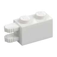 Hinge Brick 1 x 2 Locking with 2 Fingers Horizontal End, 7 Teeth (White)
