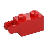 Hinge Brick 1 x 2 Locking with 2 Fingers Vertical End, 7 teeth (Red)