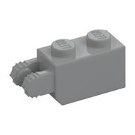 Hinge Brick 1 x 2 Locking with 2 Fingers Vertical End, 7 teeth (Light Bluish Gray)