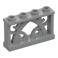 Fence Ornamented 1 x 4 x 2 with 4 Studs (Light Bluish Gray)