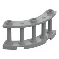 Fence Spindled 4 x 4 x 2 Quarter Round with 3 Studs (Light Bluish Gray)