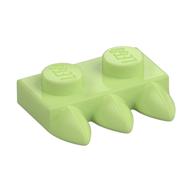 Plate Special 1 x 2 with Three Teeth [Tri-Tooth] (Yellowish Green)