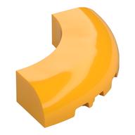 Brick Round Corner 5 x 5 x 1 Curved, Bottom Cut Outs, No Studs, 7 Bottom Tubes (Bright Light Orange)