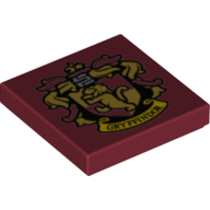 Tile 2 x 2 with Gryffindor Crest Print (Dark Red)