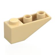 Brick Sloped Inverted 33° 3 x 1 with Internal Stopper and No Front Stud Connection (Tan)