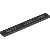 Tile 1 x 8 with "Apollo 11 Lunar Lander" Print (Black)