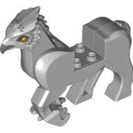 Creature, Buckbeak with Dark Bluish Grey Beak, Bright Light Orange Eyes, Dark Bluish Grey/White Feathers Print (Light Bluish Gray)