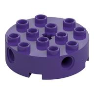 Brick Round 4 x 4 with 4 Side Pin Holes and Center Axle Hole (Dark Purple)